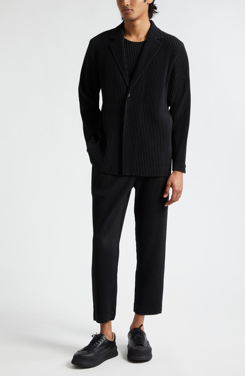 Homme Plissé Issey Miyake Pleated Blazer, Alternate, color, Black