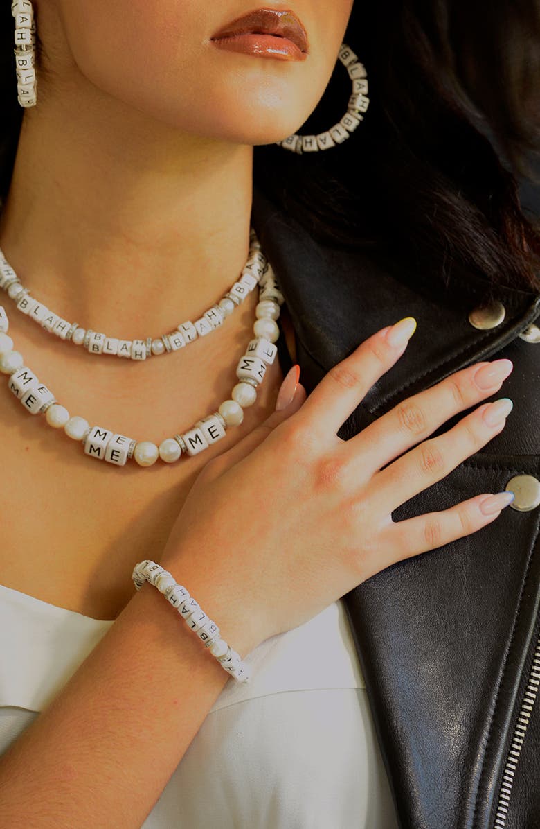 Venessa Arizaga Blah Blah Blah Necklace, Alternate, color, White