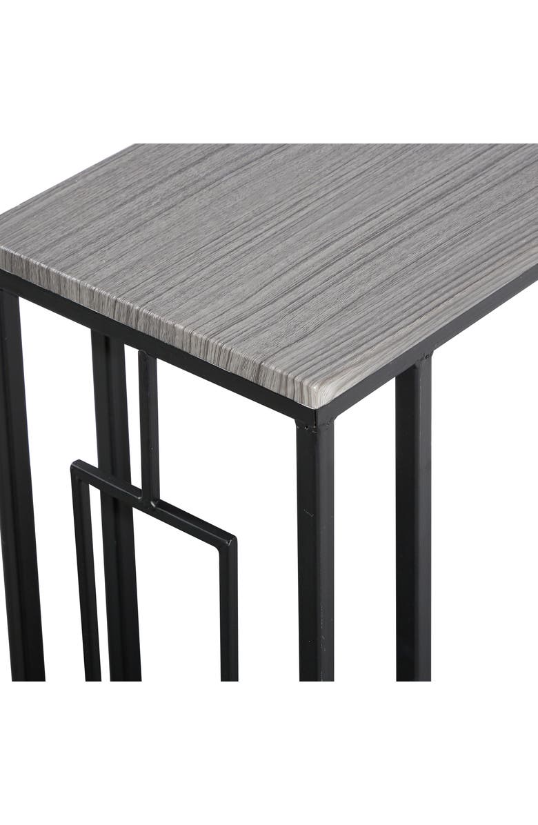 GINGER BIRCH STUDIO Dark Brown Wood Contemporary Accent Table with Black Metal Base, Alternate, color, 