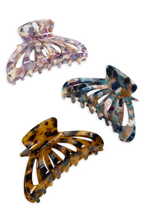 Assorted 3-Pack Jaw Hair Clips