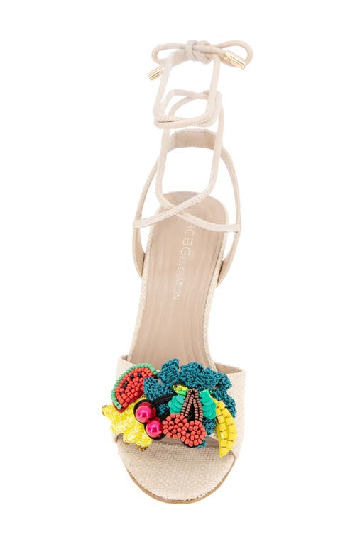 Bcbg Journe Ankle Wrap Sandal In Natural