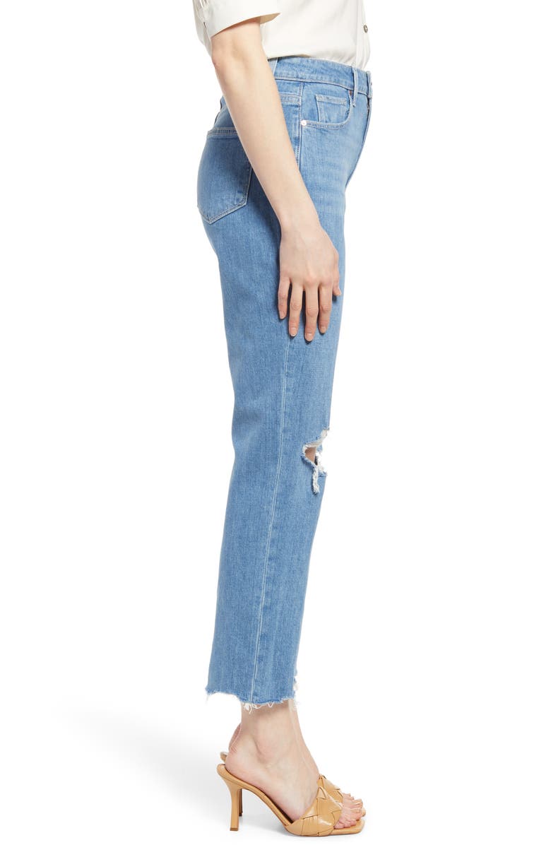 PAIGE Noella Straight Leg Raw Hem Jeans, Alternate, color, Radical Destructed