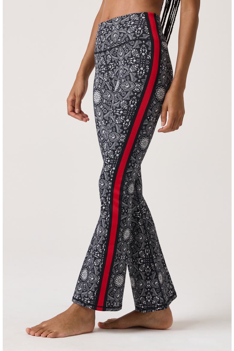 Mandala Spirit Flare Leggings, Alternate, color, BLACK