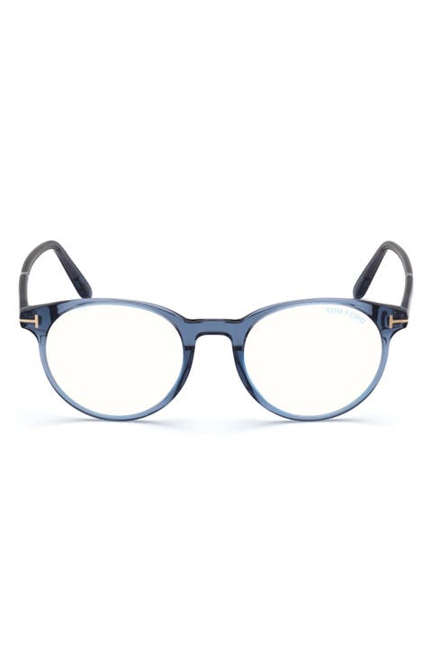 49mm Round Blue Light Blocking Glasses