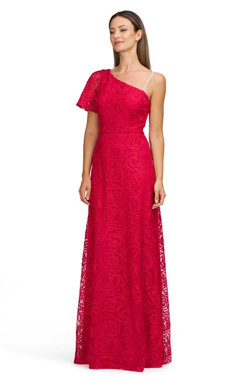 Js Collections Anastasia Single Flutter Sleeve Gown In Magenta Gloss