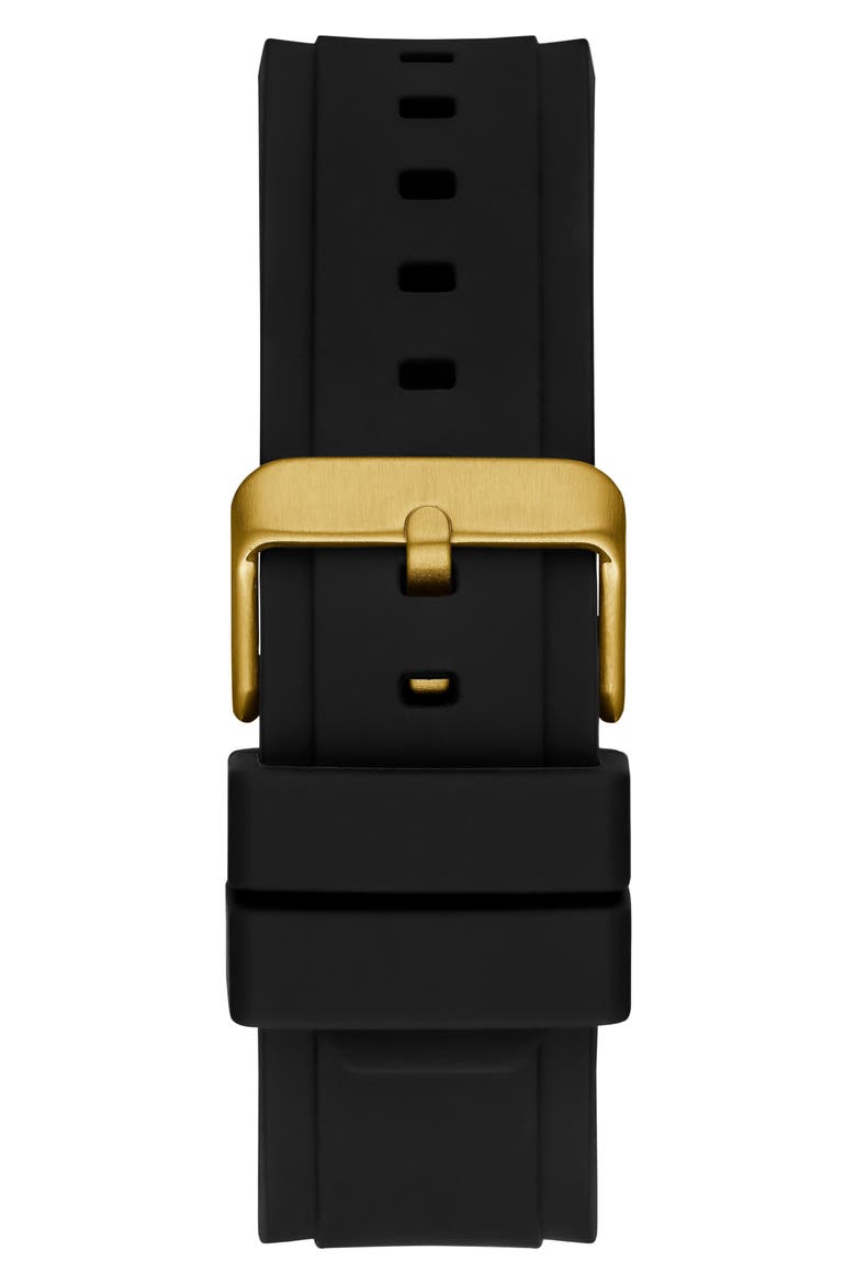 Multifunction Silicone Strap Watch, 46mm, Alternate, color, BLACK