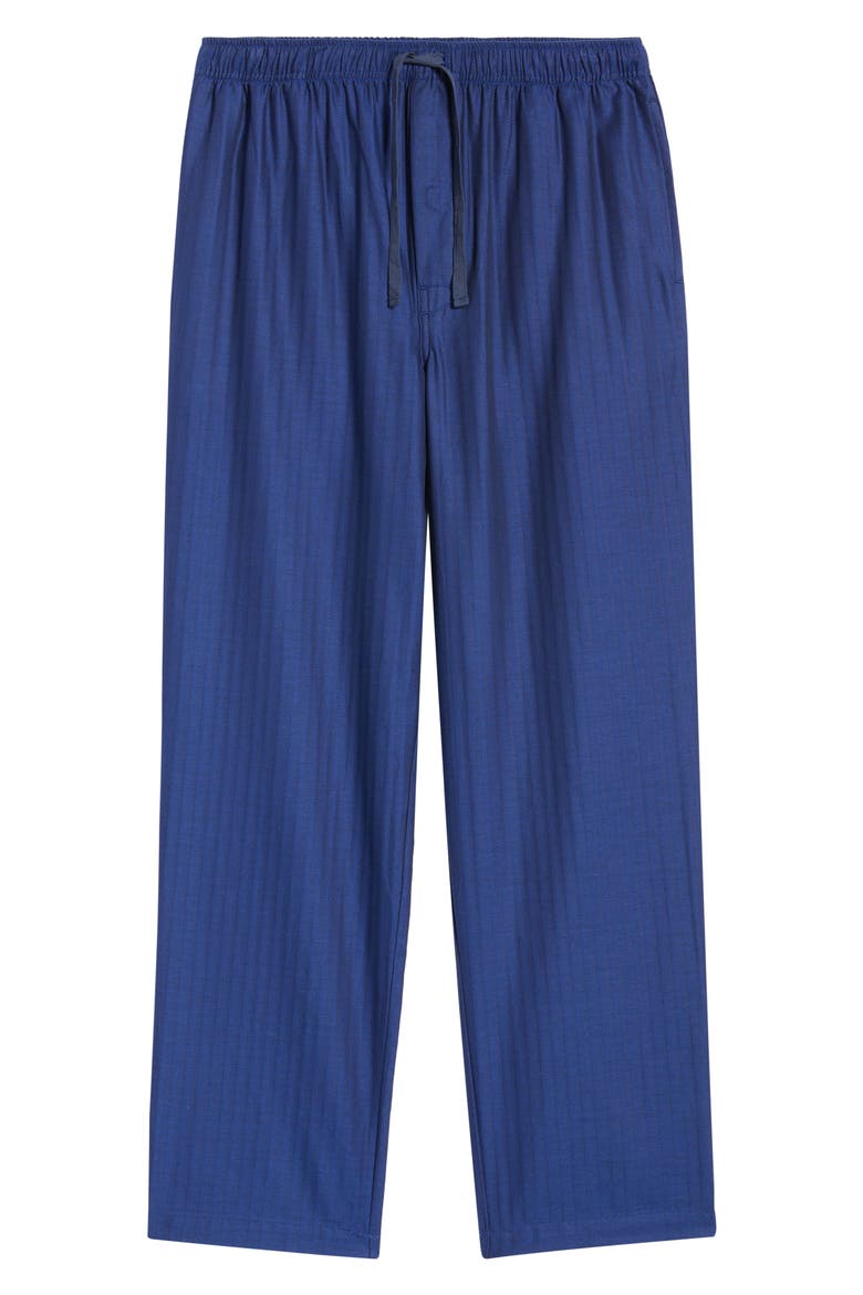 Signature Herringbone Cotton Pajama Pants, Alternate, color, TRUE BLUE