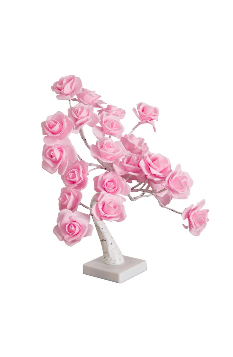 NEARLY NATURAL 2-ft Pre-Lit Artificial Valentine's Day Twig Tree with 24 Rose Shaped LED Lights, Main, color, Pink