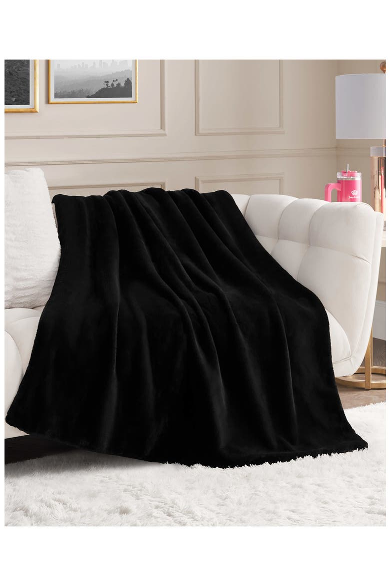 Plush Throw Blanket, Alternate, color, BLACK