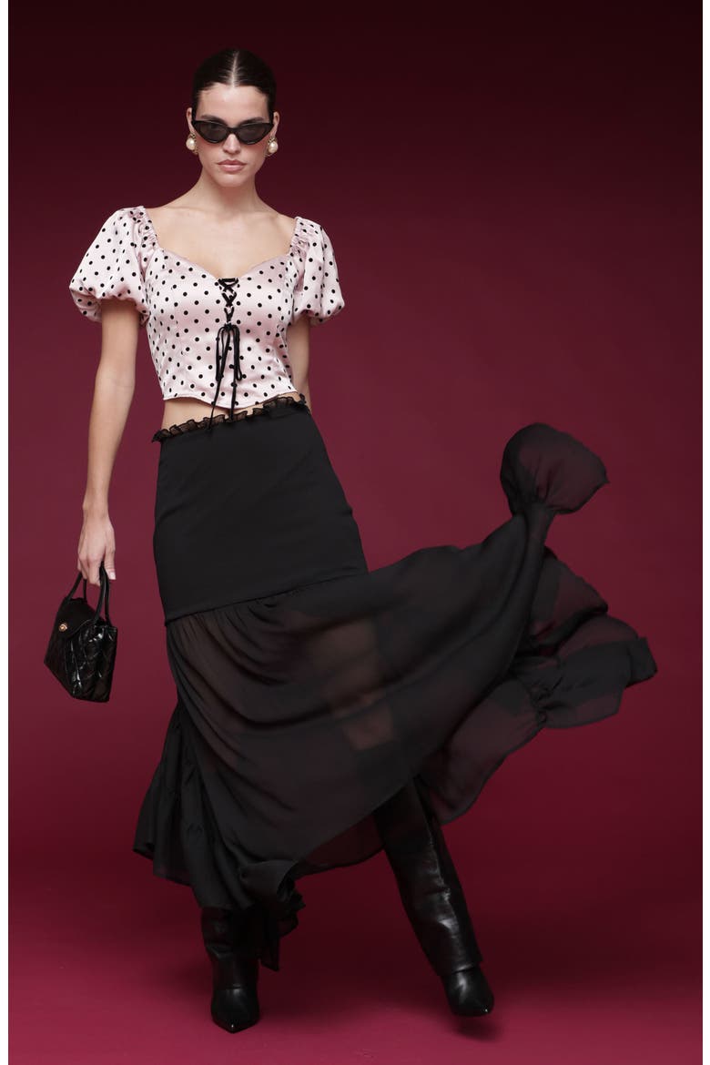 Handkerchief Hem Skirt, Alternate, color, BLACK