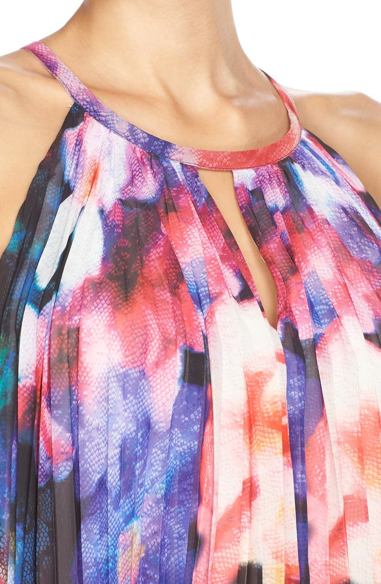 Maggy London Pleat Chiffon Trapeze Dress, Alternate, color,