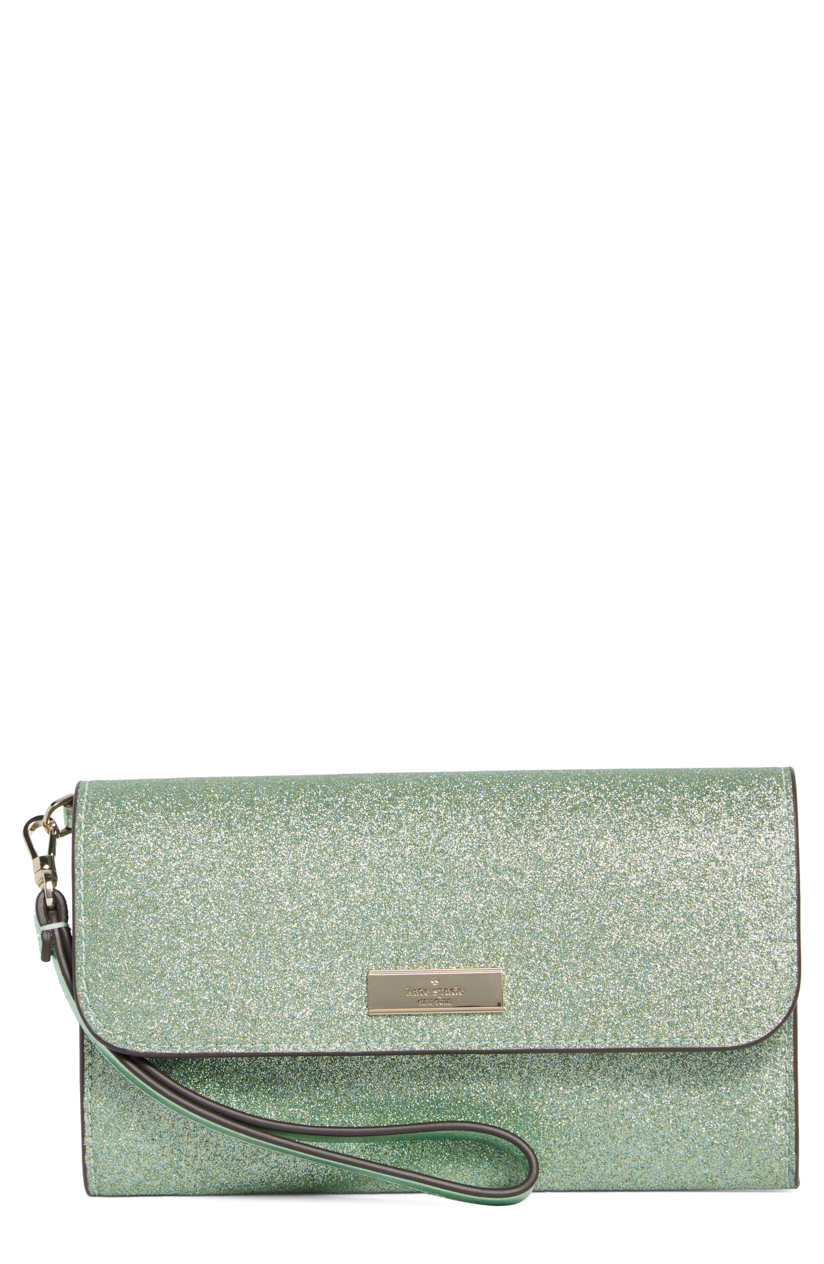Kate Spade New York kenzie glitter clutch
