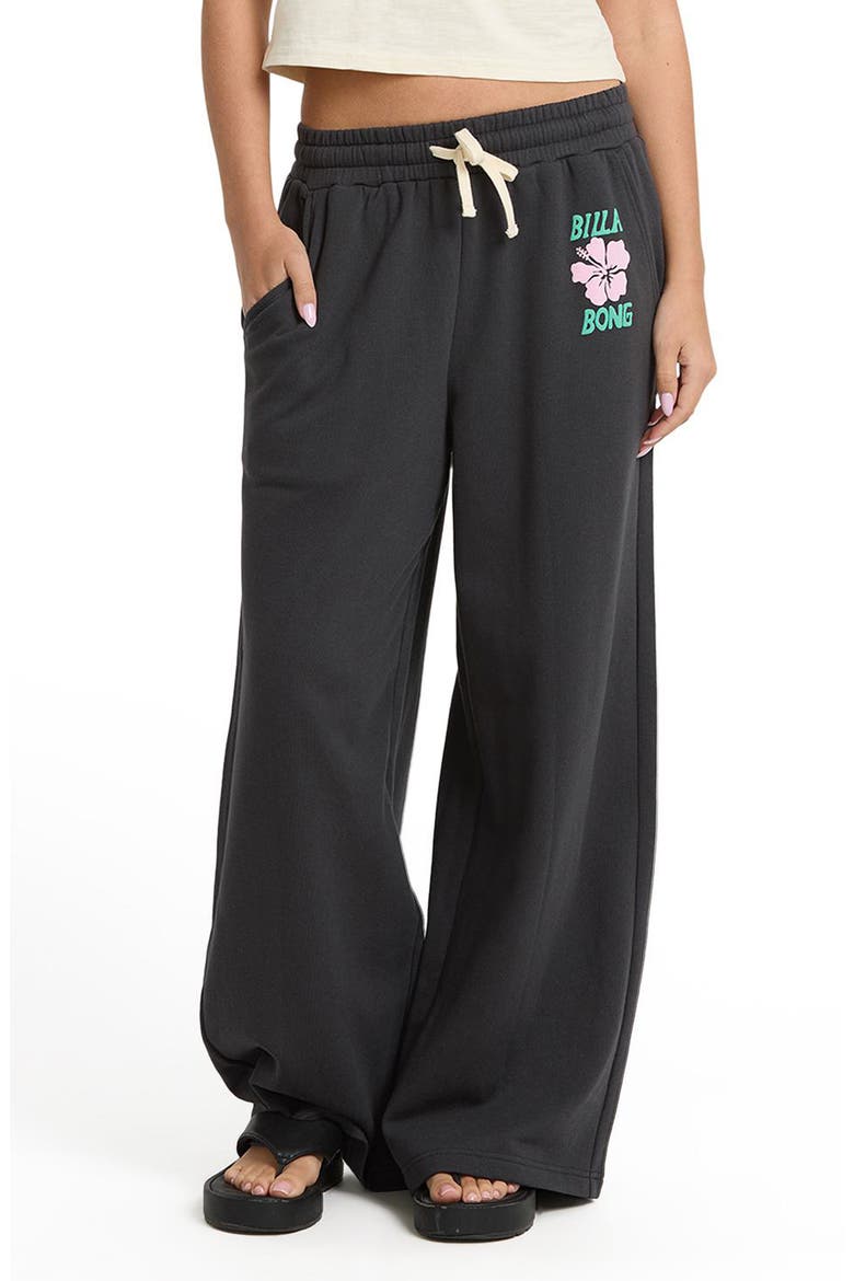 Midnight Session Wide Leg Fleece Sweatpants, Main, color, OFF BLACK
