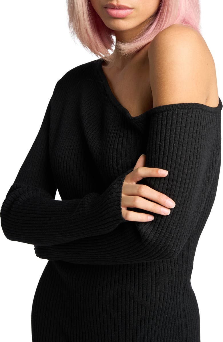 LITA by Ciara Asymmetric One-Shoulder Long Sleeve Sweater Dress, Alternate, color,
