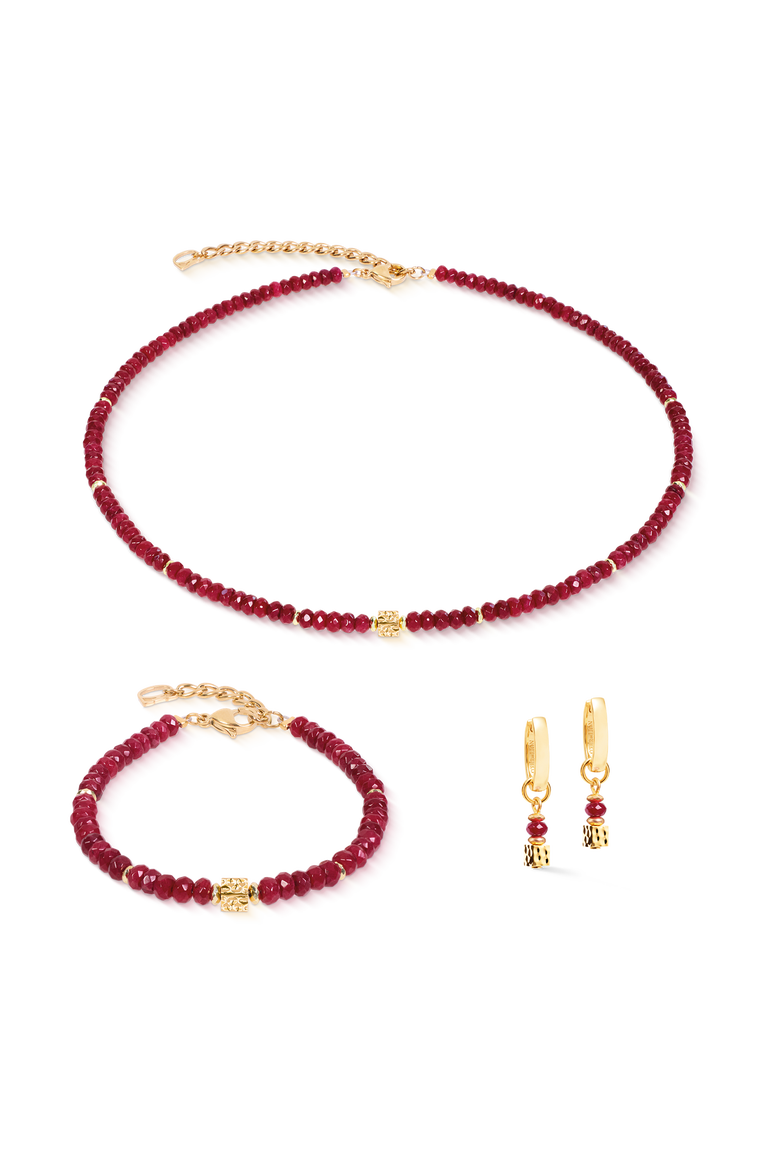 Bracelet Hammered Cube Ruby Gold, Alternate, color, Red-Gold