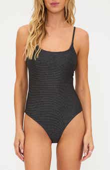 Calista Metallic Stripe One-Piece Swimsuit