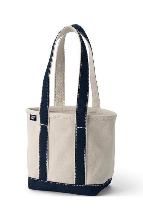 Open Top Long Handle Canvas Tote Bag