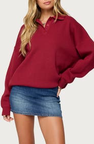 EDIKTED Lorie Oversize Polo Sweater