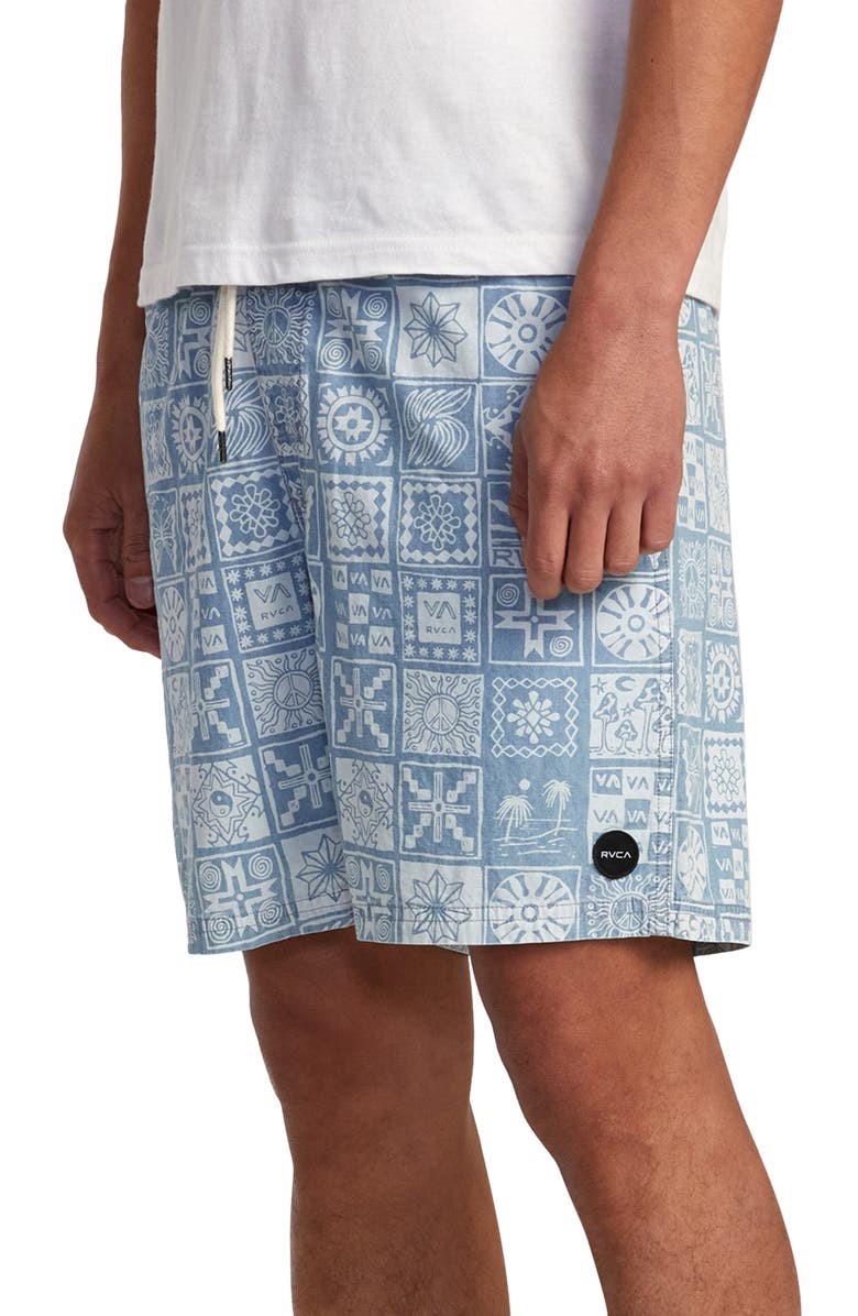 RVCA Escape Cotton Chambray Drawstring Shorts, Alternate, color, 