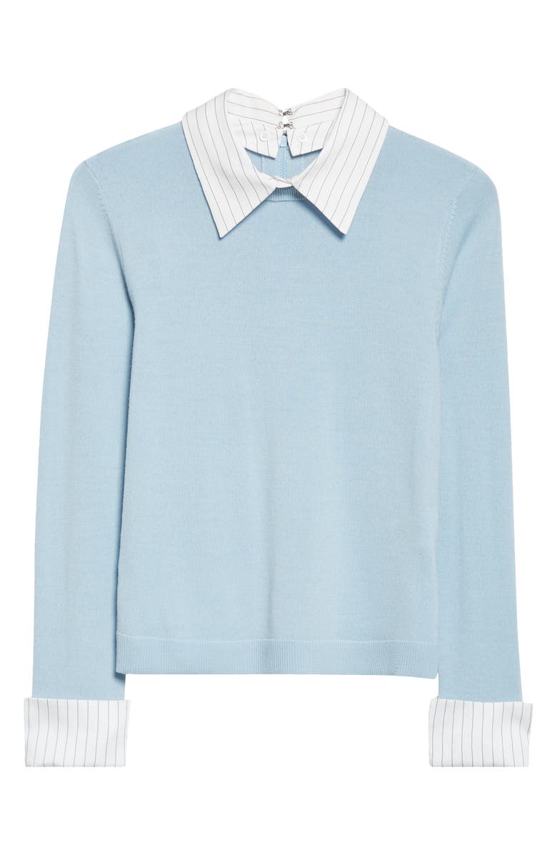 Alice + Olivia Porla Collar Stretch Wool Sweater, Main, color, Carolina Blue