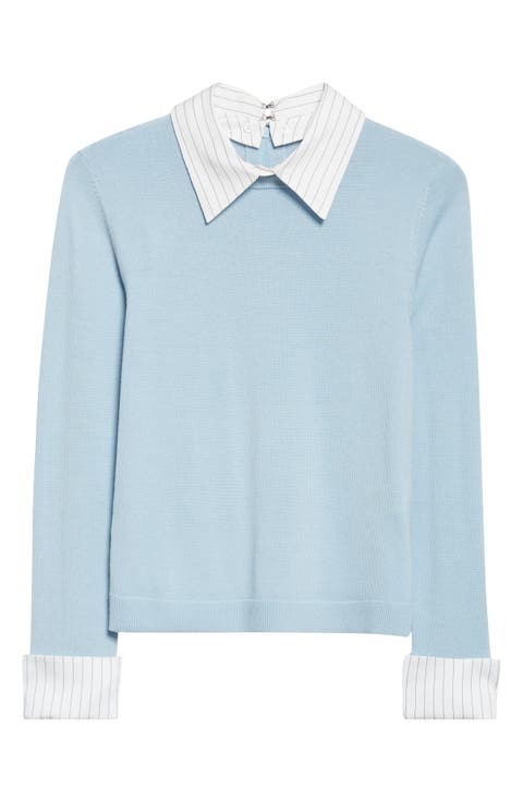 Porla Collar Stretch Wool Sweater