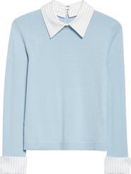Alice + Olivia Porla Collar Stretch Wool Sweater