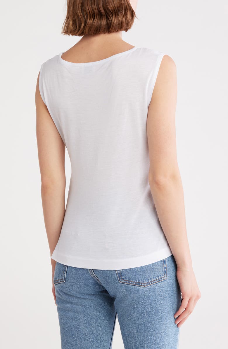 ELIE ELIE TAHARI Side Ruched Tank, Alternate, color, White