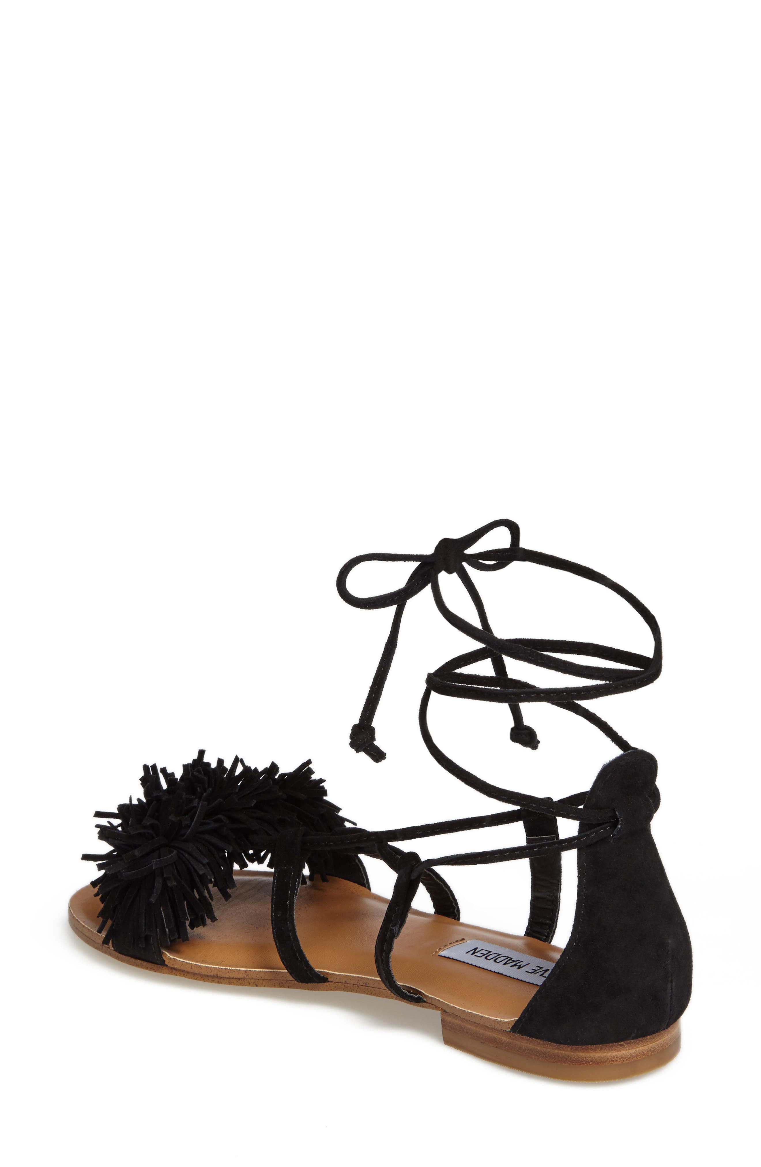 Swizzle Lace-Up Sandal, Alternate, color, BLACK SUEDE