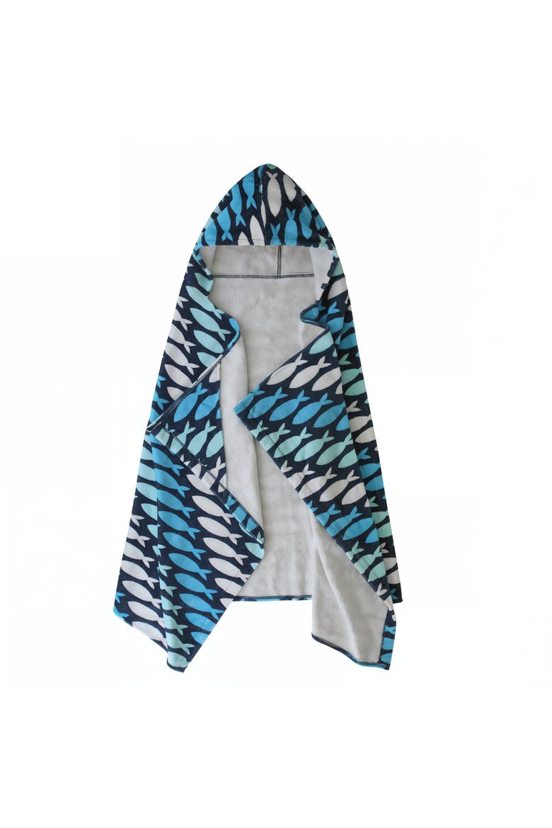 Hooded Beach Towel, Main, color, Shark Shiver