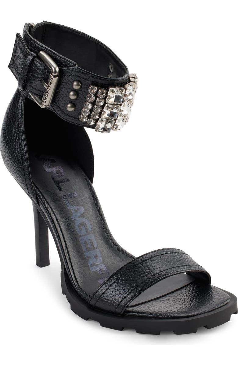 KARL LAGERFELD PARIS Malinda Ankle Cuff Sandal, Main, color, Black