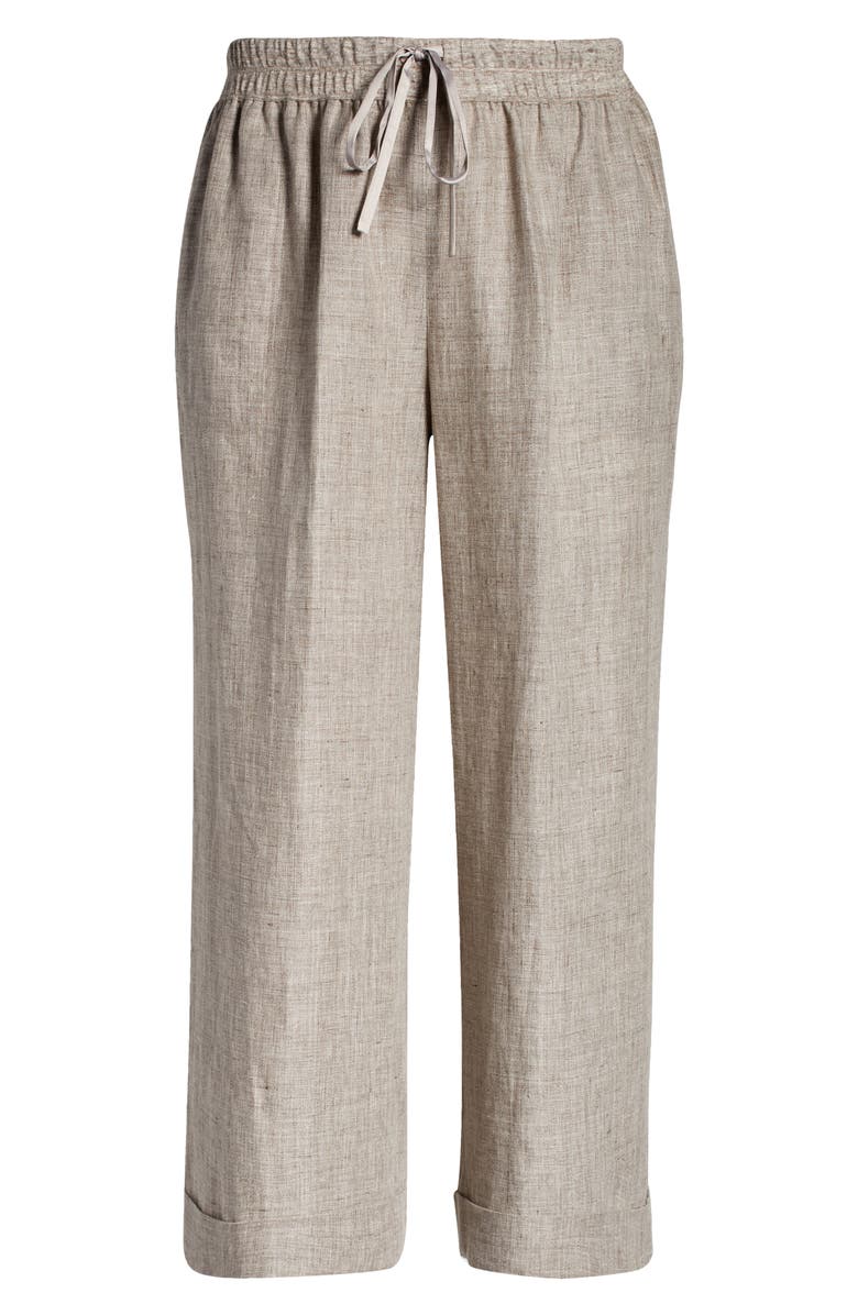 Lafayette 148 New York Riverside Wide Leg Crop Linen Pants, Alternate, color, 