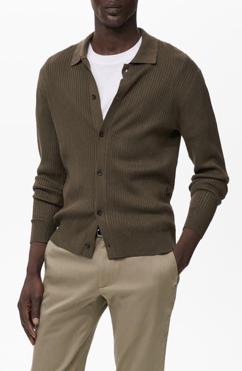 Ribbed Full Button Cardigan