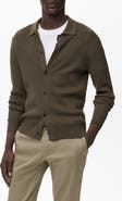 MANGO Ribbed Full Button Cardigan