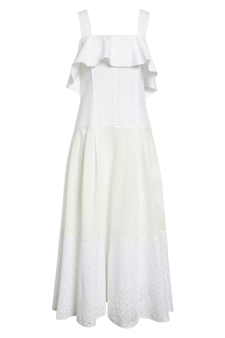 Broderie Anglaise Patchwork Sundress, Alternate, color, WHITE