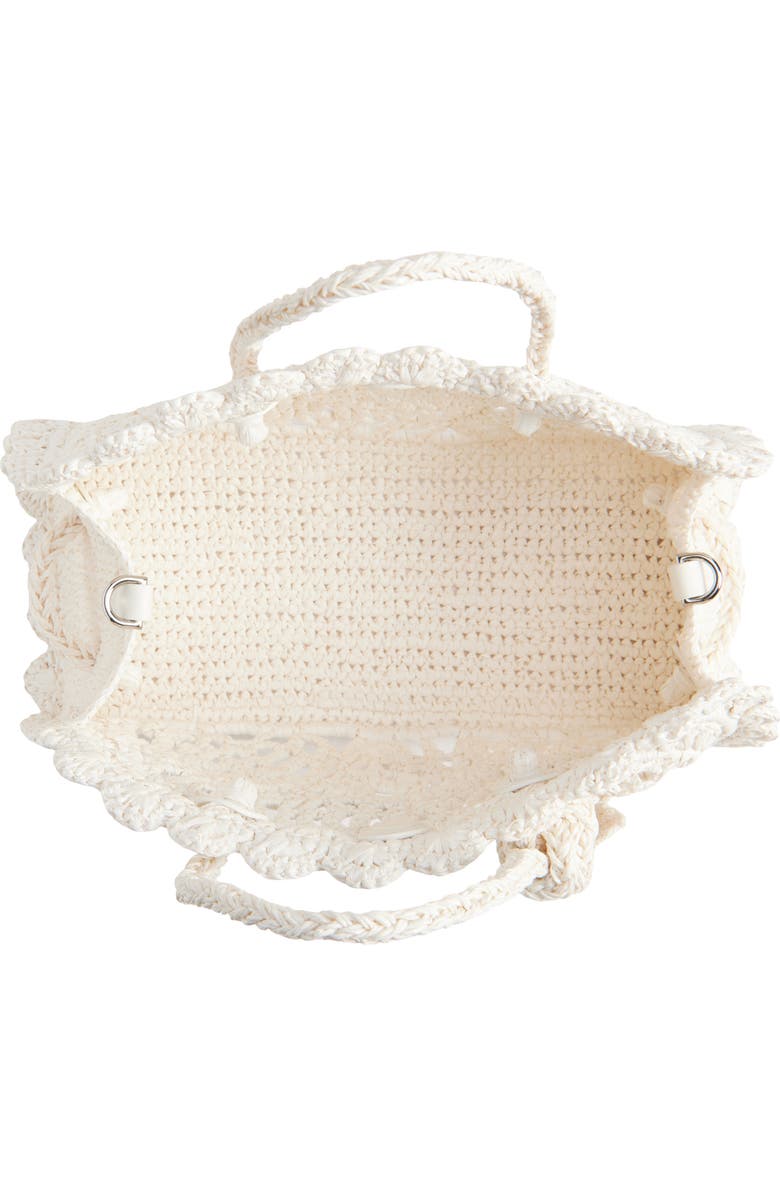 Jacquemus The Small Turismo Crochet Raffia Effect Bowling Bag, Alternate, color, White 100