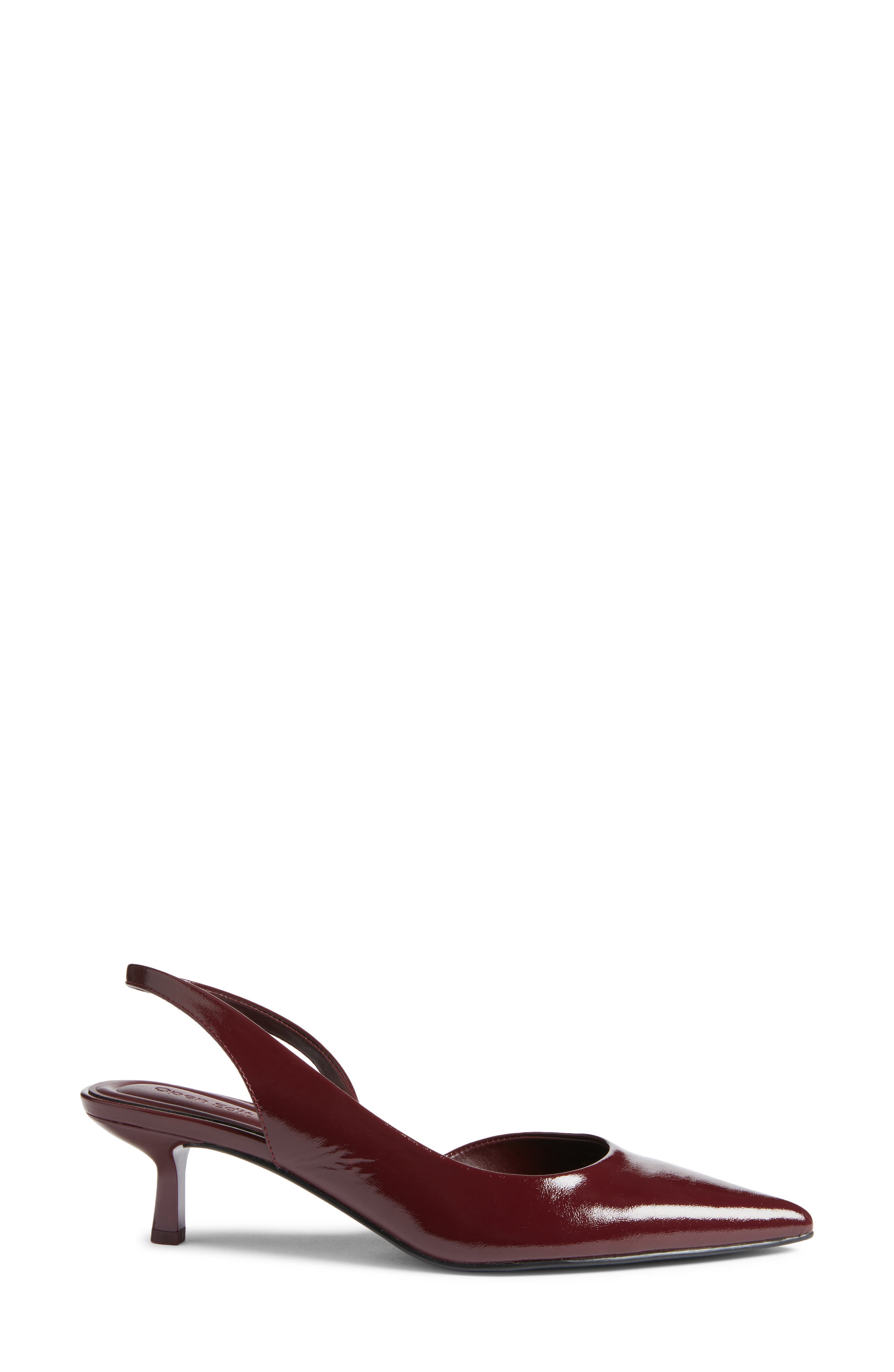 Corina Slingback Half d'Orsay Pointed Toe Kitten Heel Pump, Alternate, color, RED POMEGRANATE