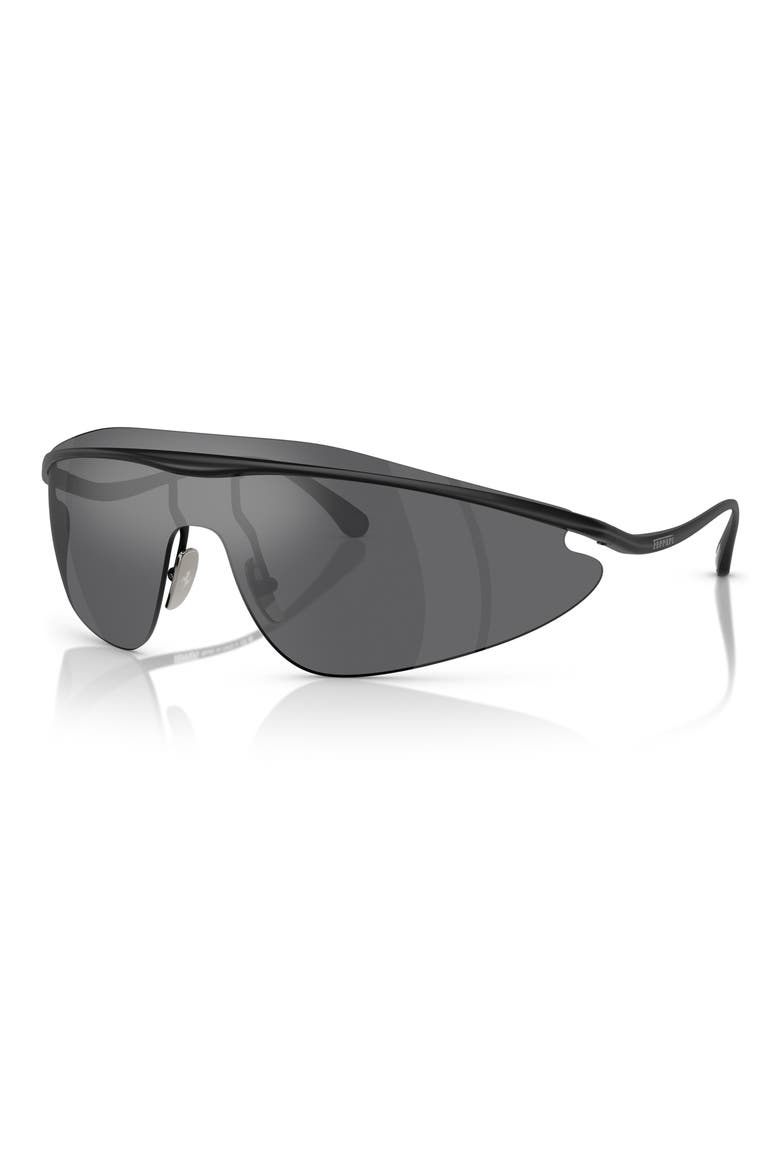 140mm Mirrored Irregular Sunglasses, Alternate, color, MATTE BLACK / MIRROR SILVER