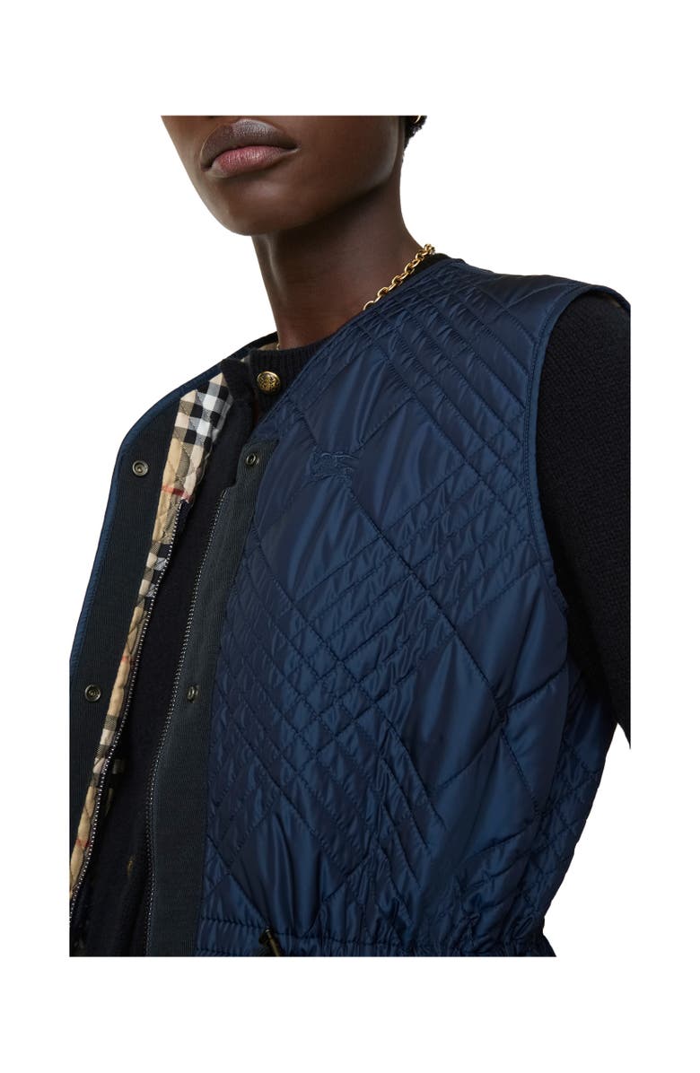 Burberry Micro Check-stitch Nylon Blend Gilet, Alternate, color, Silhouette Blue
