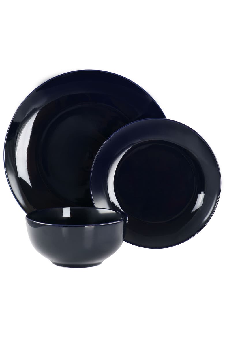 Luna 18 Piece Porcelain Dinnerware Set, Alternate, color, Blue