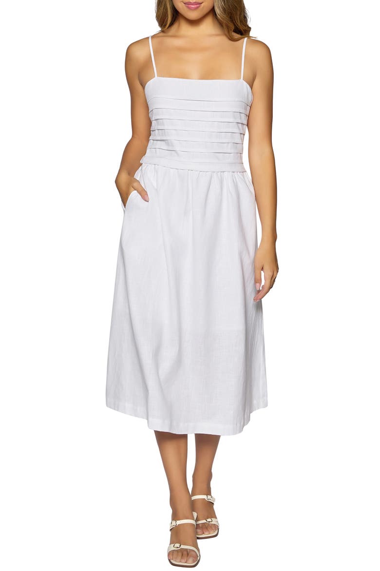 Cabrera Mist Midi Dress, Main, color, WHITE