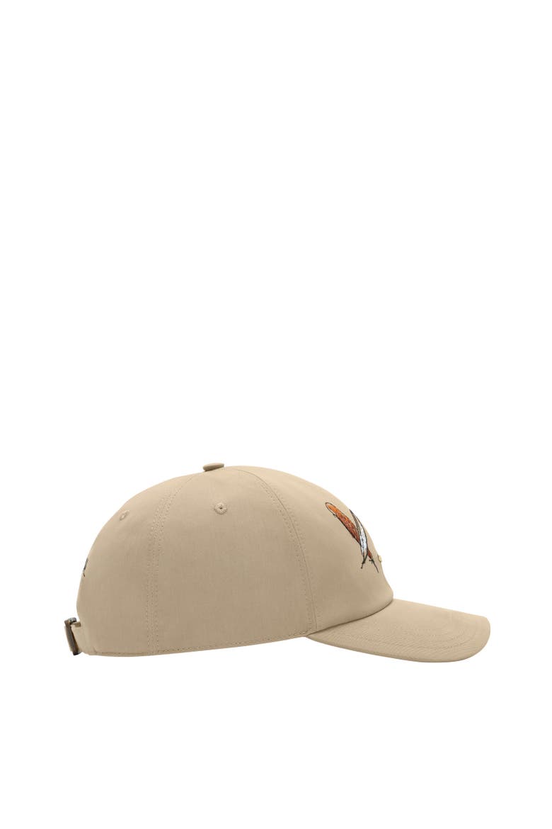 Feather Embroidered Cotton Baseball Cap, Alternate, color, Saltmarsh beige