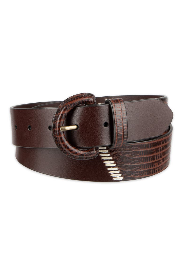 Leather Belt, Alternate, color, BROWN