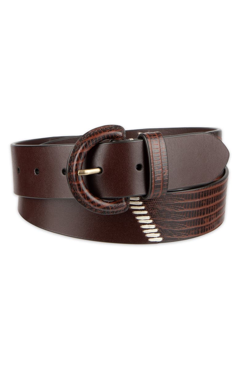 Cole Haan Leather Belt, Alternate, color, Brown