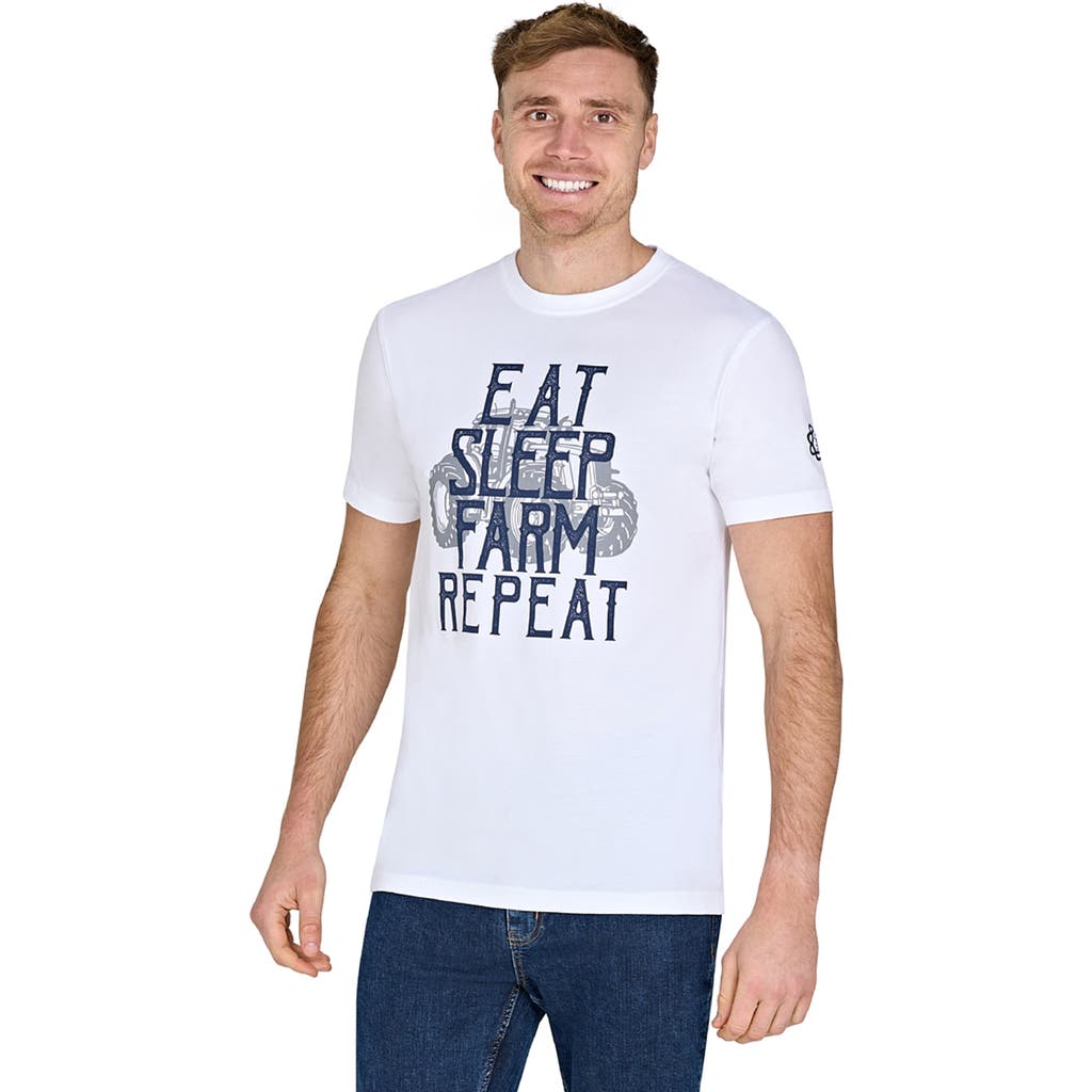 Raging Bull Yfc Eat Sleep Farm T-shirt In White