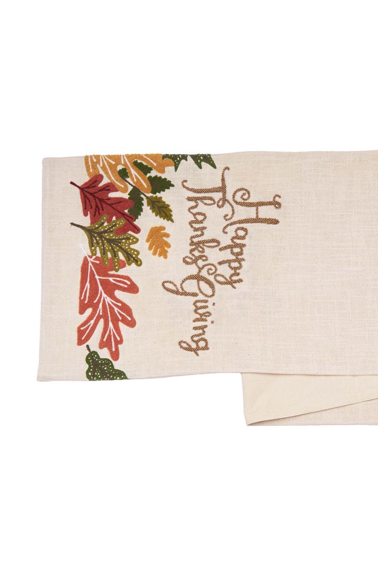 C&F Home Happy Thanksgiving Leaves Table Runner, Alternate, color, Brown