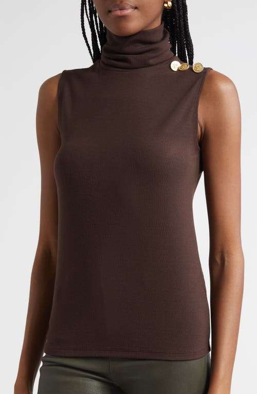 L'agence Ceci Sleeveless Turtleneck Sweater In Brown