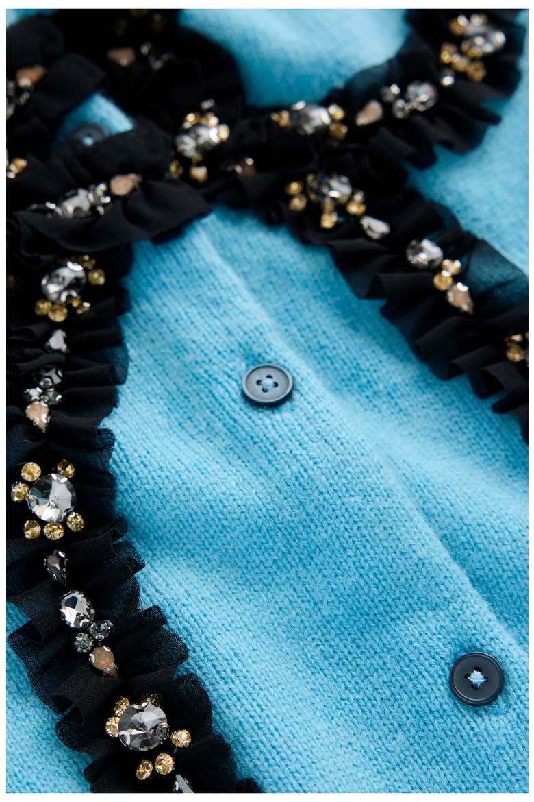 Ria Embellished Cardigan, Alternate, color, BLUE, BOW