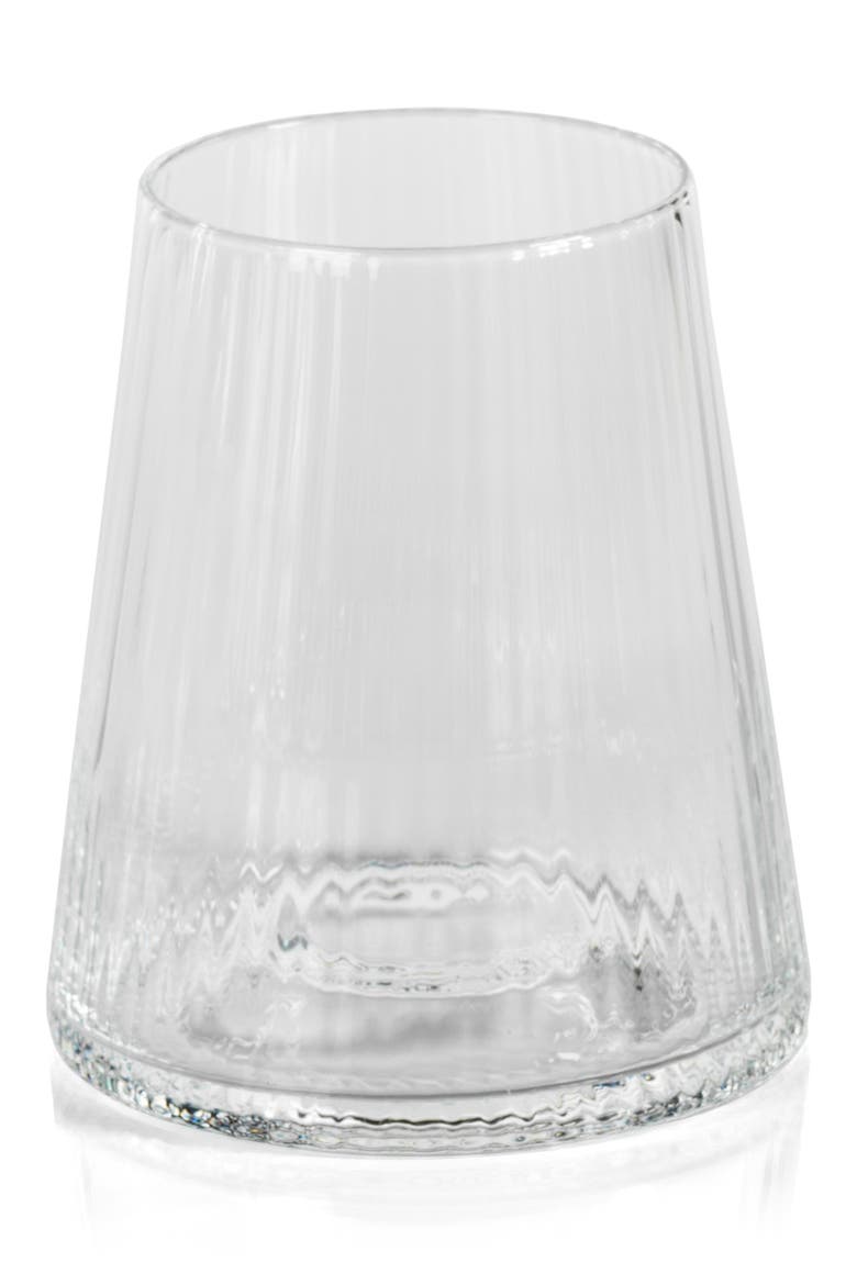 Benin Taper Up of 4 Stemless Wine Glasses, Main, color, CLEAR