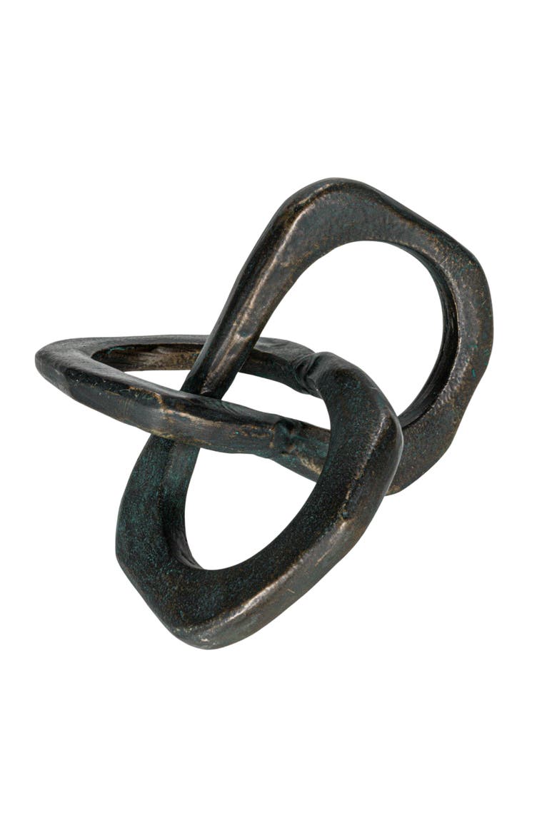 Cast Metal Knot Figurine, Black, Main, color, Black