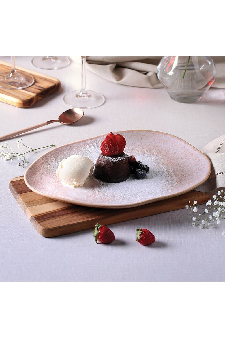 Oval Dinner Plate Set of 6, Alternate, color, Litchi